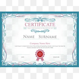 证书模板PNG下载(1944*1373px)ai矢量模版下载