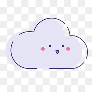 可爱的浅紫色小云表情包免抠图