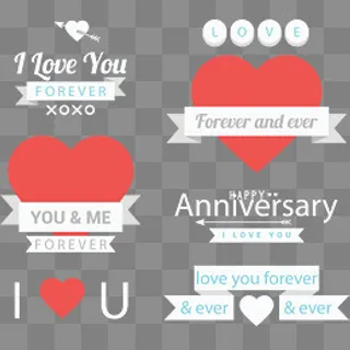 6款创意情人节标签矢量素材,免抠元素