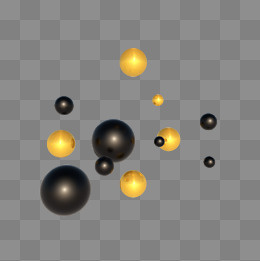 C4D立体炫酷黑金漂浮球,免抠元素
