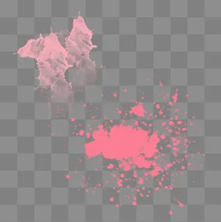 玫红色油漆喷溅元素,免抠元素