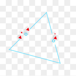 手绘蓝色三角形边框,免抠元素