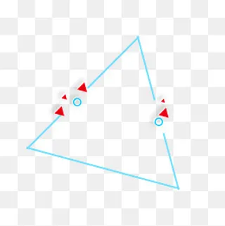 手绘蓝色三角形边框,免抠元素