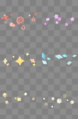 C4D立体马卡龙色小清新几何漂浮素,免抠元素