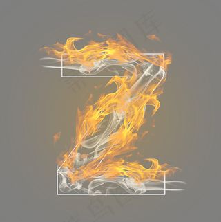 炫酷火焰烟雾光效字母Z
