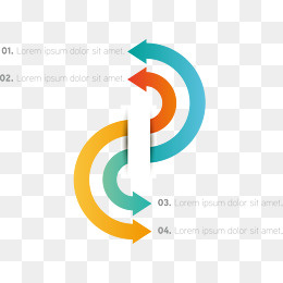 矢量手绘双曲线箭头PPT