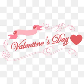 情人节英文欧式丝带装饰,免抠元素