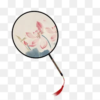 古风中国风团扇手绘风,免抠元素