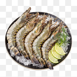 生冻黑虎虾微距特写,免抠元素