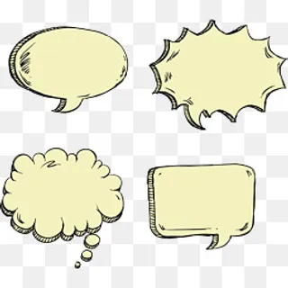 卡通手绘简洁对话框,免抠元素