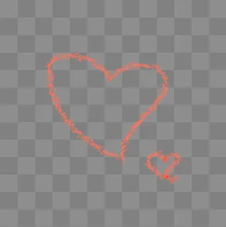 手绘线条线性图形红色桃心,免抠元素