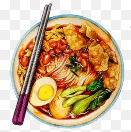 手绘酸辣粉,免抠元素(500*503px)