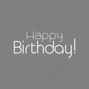 白色手绘英文生日快乐字体
