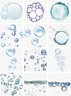 蓝色水泡透明水气泡,免抠元素