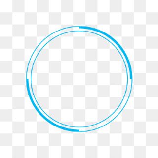 手绘蓝色线条圆形装饰,免抠元素