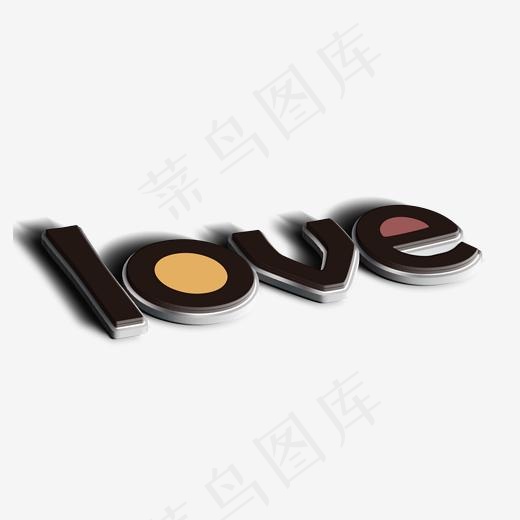 love爱情黑色立体字(2000*2000px)psd模版下载
