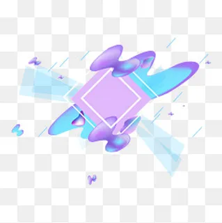 矢量手绘蓝色紫色渐变形状