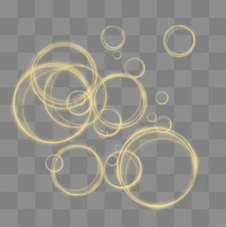 唯美金黄色光圈光点光效元素,免抠元素