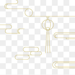 线条线段灯笼白云纹理,免抠元素