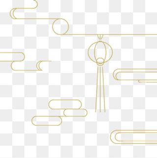 线条线段灯笼白云纹理,免抠元素