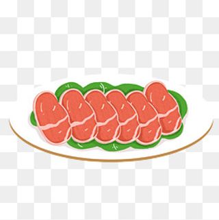 卡通火锅肉类食物矢量素材,免抠元素