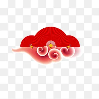 过年不打烊扇子祥云,免抠元素