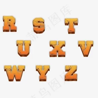 数字字母立体牛仔创意字