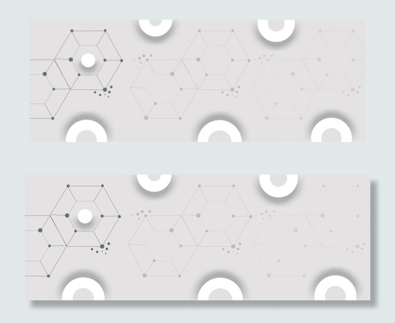 简约立体灰色六边形图形纹理banner背景图片素材