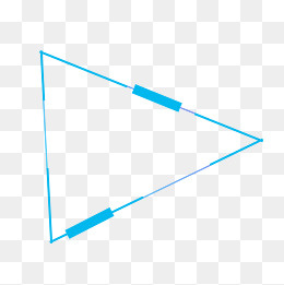 手绘蓝色三角形装饰边框,免抠元素