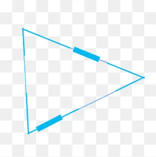 手绘蓝色三角形装饰边框,免抠元素