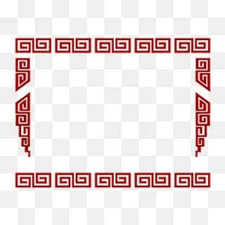 中国风花纹新年框架插画