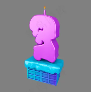 卡通立体炫酷生日蜡烛倒计时数字3