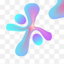 矢量蓝紫色流体渐变图形元素,免抠元素