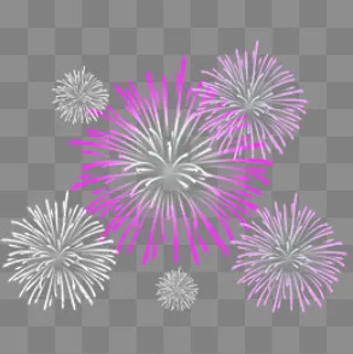 烟花爆竹彩色礼花元素,免抠元素