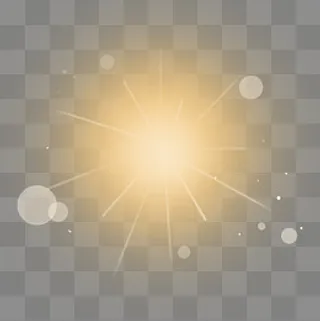 黄色耀眼射线太阳光晕,免抠元素