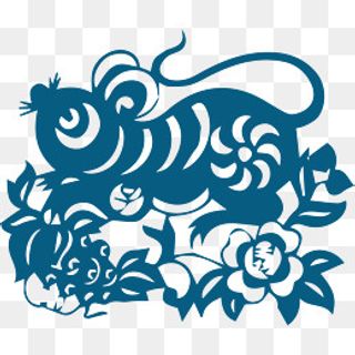 12生肖老鼠剪纸,免抠元素
