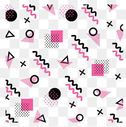 孟菲斯时尚淘宝风格线点正方形透,免抠元素