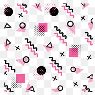 孟菲斯时尚淘宝风格线点正方形透,免抠元素