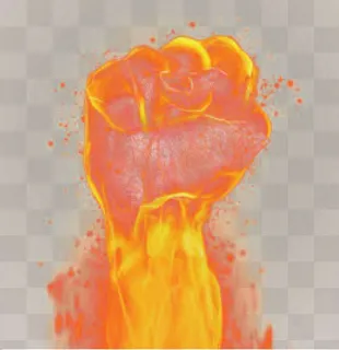 紧握的火焰拳头免扣素材,免抠元素