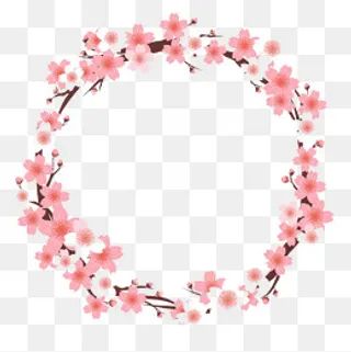 剪纸文化的樱花花环