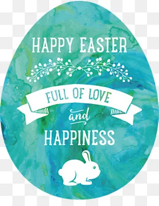 欧式蓝色复活节矢量元素,免抠元素