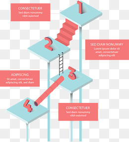 立体数字阶梯图表,免抠元素
