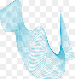 蓝色渐变几何曲线元素,免抠元素