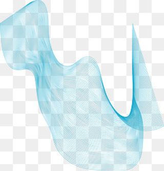 蓝色渐变几何曲线元素,免抠元素