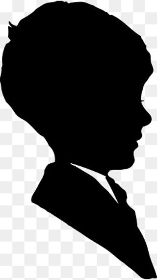 卡通男孩头部剪影图