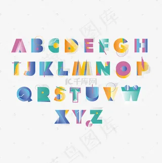 孟菲斯创意英文字母