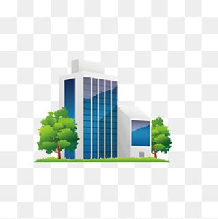 现代乡镇高层办公大楼,免抠元素