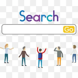 搜索框和五个人下载,免抠元素