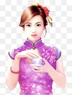 民国旗袍美女,免抠元素