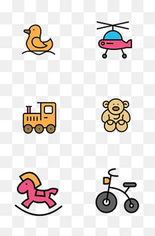 儿童孩子玩具相关图标,免抠元素